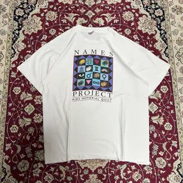 90s 에이즈 메모리얼 퀼트 T셔츠 아트T USA제