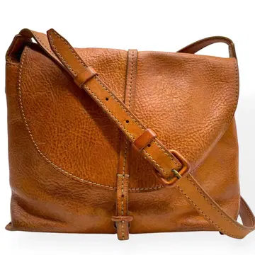 고품질 겐텐 숄더백 가죽 브라운 사선 가케