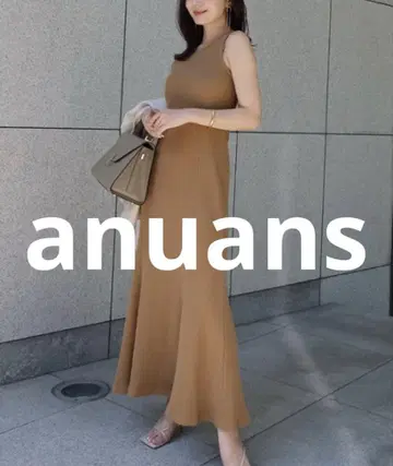 거의 미사용 anuans 슬리브리스 원피스 FREE 브라운 여성용