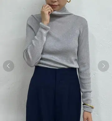 새상품급 Loungedress 라메 터틀 니트 실버 라운지 드레스
