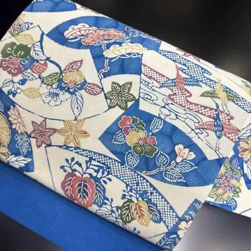 9-294 나고야 오비 구촌 새상품급 순수 실크 기모노 나고야 오비