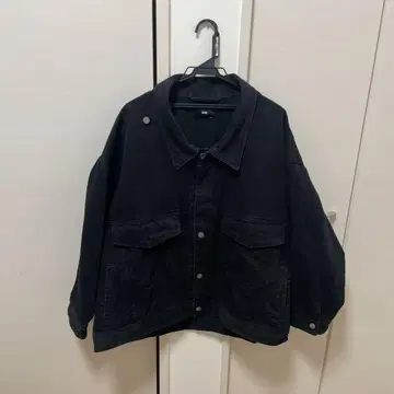 블랙 오버사이즈 데님 자켓