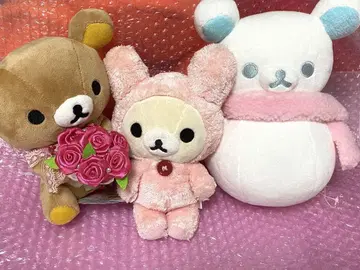리락쿠마 묶음 판매 봉제 인형 꽃다발 토끼 눈사람