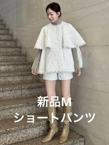 새상품 아뉴앙스 트위드 숏팬츠 화이트