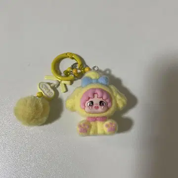 봉제 인형풍 키링 옐로우 컬러
