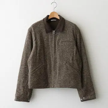 25AW AURALEE HOMESPUN TWEED ZIP BLOUSON