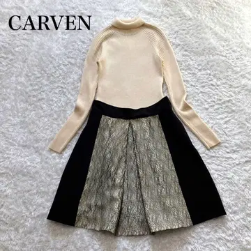 새상품급 CARVEN 칼벤 원피스 니트 절개 레이스 S