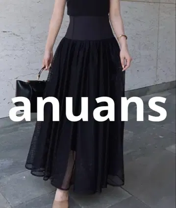 거의 미사용 anuans 스커트 MEDIUM 블랙 여성용
