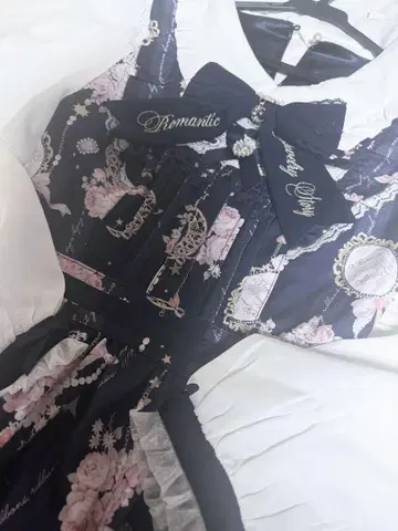 LIZLISA 주얼리 패턴 원피스 네이비