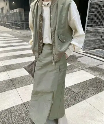 ISOOK 밀리터리 셋업 스커트 베스트