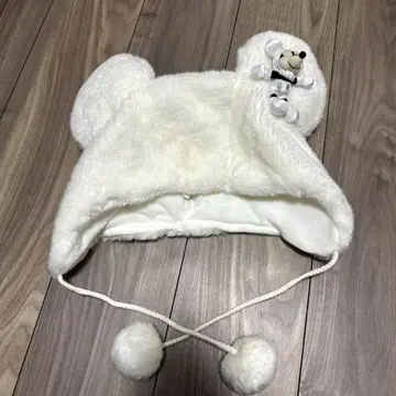 디즈니 팬캡 화이트 라메 복슬복슬 미키 모자 겨울