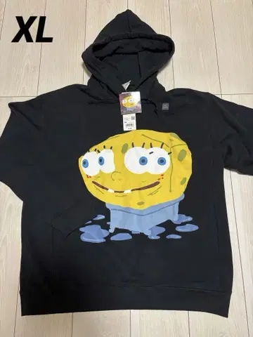 스펀지밥 후드티 XL 블랙 UNIQLO