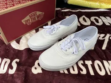 vans us 규격 authentic 화이트 가죽