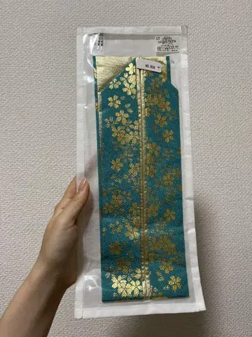 레이어트 카라 청록색 골드 컬러 꽃무늬 후리소데용