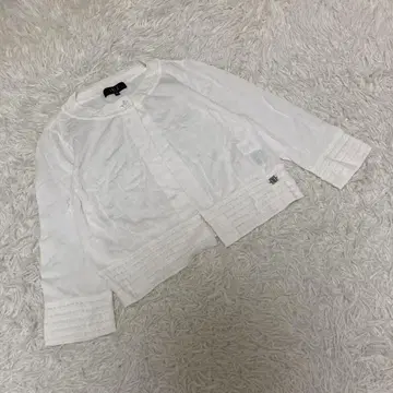 DAKS 닥스 7부 소매 볼레로 가디건 무지 겉옷 화이트 사이즈 38