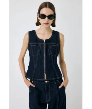 moussy 웨이스트 핏 데님 베스트