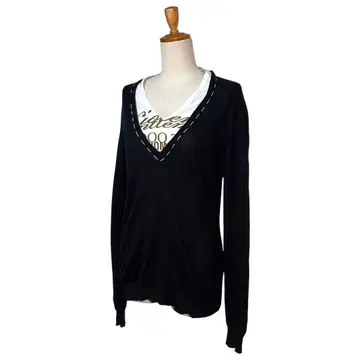 LES HOMMESE Fake layered cotton knit