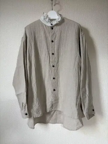 [Vlas Blomme]Medium Linen 프릴 카라 셔츠