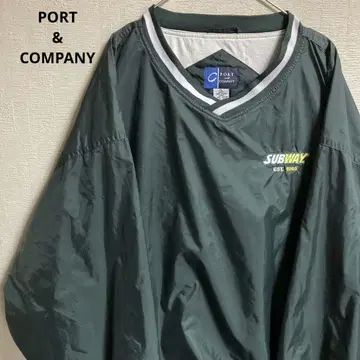 PORT&COMPANY 나일론 풀오버 기업 자수 로고 SUBWAY