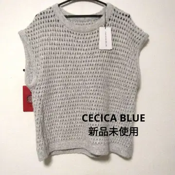 CECICA BlUE 메쉬 니트 베스트 그레이