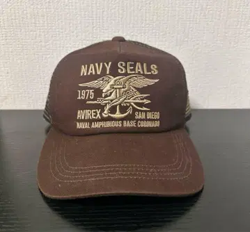 AVIREX Navy Seals 캡 메쉬 캡 아메카지 브라운