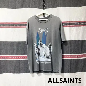 ALLSAINTS 페이드 블랙 울프 T셔츠 애니멀 늑대 인기