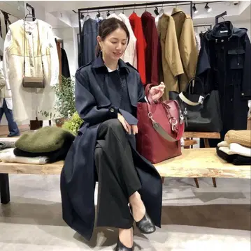 이노카와 하루카 loin. 버건디 가죽 토트백