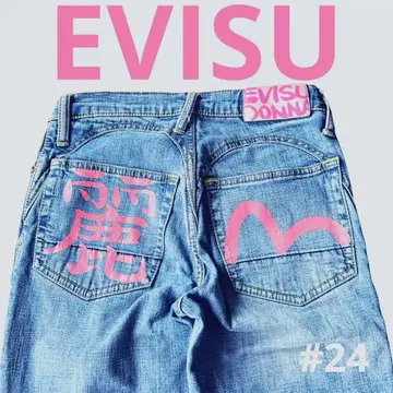 레어 EVISU 에비수 스트레이트 데님 24 라이트 블루 여성용