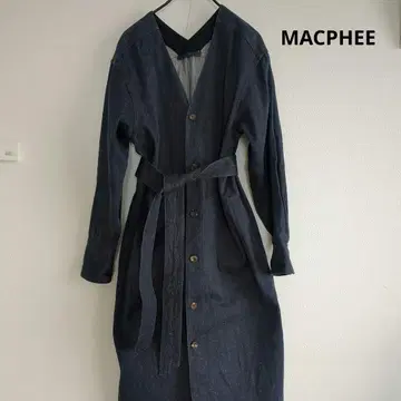 MACPHEE 데님 자켓 롱 코튼 실크 워셔블