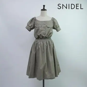 SNIDEL 반팔 플레어 원피스 그레이지 사이즈M*PC415
