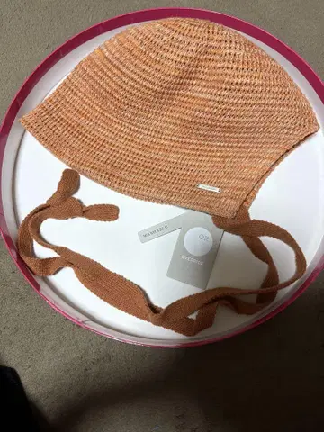 OVERRIDE 워셔블 썸머 니트 모자 끈 포함 58cm 오렌지 계열