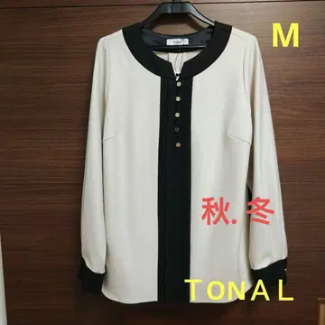 TONAL 긴팔 블라우스 풀오버 바이컬러 M