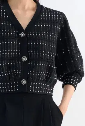 RVN Two-tone Dot Cardigan S