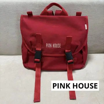 PINK HOUSE 핑크하우스 캔버스 백팩 빨간색