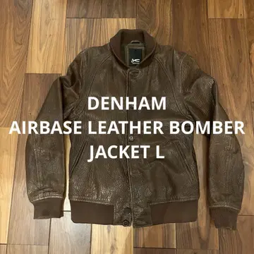DENHAM AIRBASE LEATHER BOMBER JACKET L