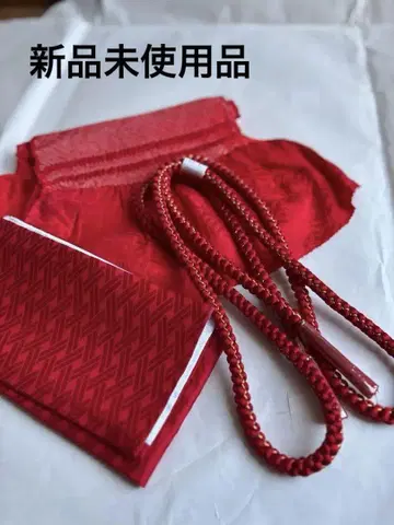 [새상품] 오비 장식 천, 허리띠, 옷깃 3종 세트 빨간색