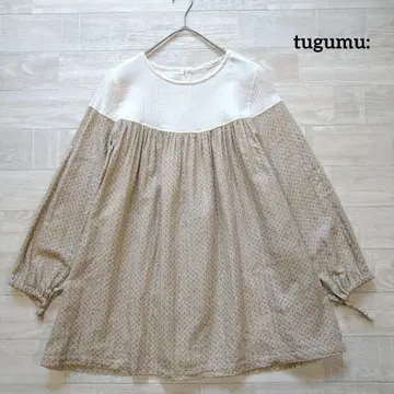 tugumu: 츠무구 더블 거즈 후개방 블라우스 F