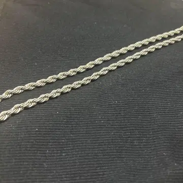 실버 트위스트 체인 목걸이 약 65cm