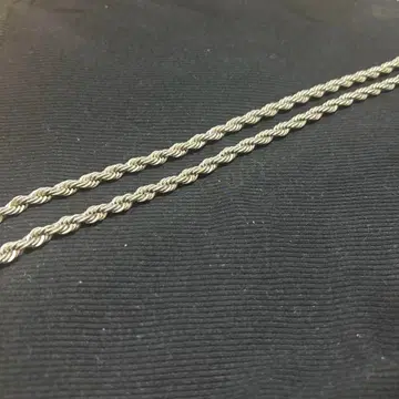 실버 트위스트 체인 목걸이 약 65cm