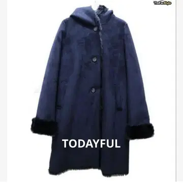 [ 새상품급 ] TODAYFUL 후드 부착 네이비 코트