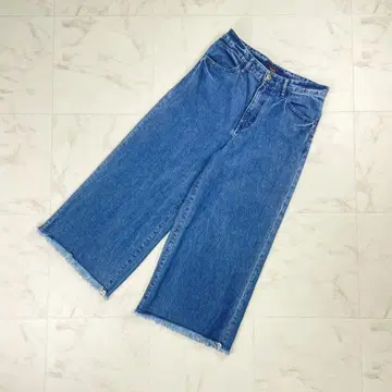 FRAMeWORK 프린지 데님 와이드 팬츠 블루 사이즈 36*OC919