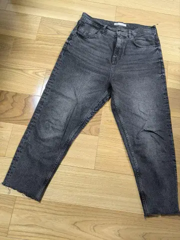 ZARA 다크 그레이 스트레이트 레그 데님 L