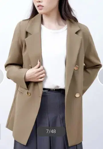 새상품 더블 버튼 테일러드 자켓 모카 L