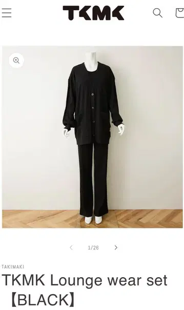 타키마키 TKMK 라운지 웨어 세트 [ BLACK ] 사이즈 2