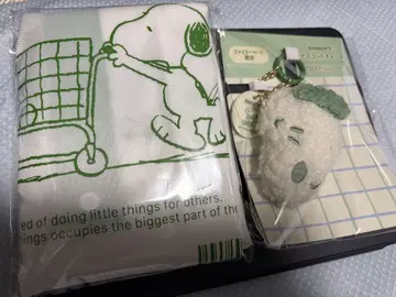 SNOOPY 훼미리마트 비닐봉투풍 에코백 마스코트 참 스누피 2점