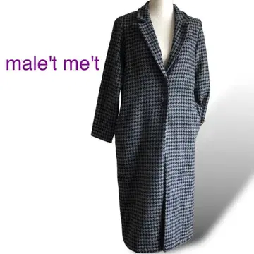 마렛메트 male't me't 하운드투스 체크 울 롱 코트 블랙