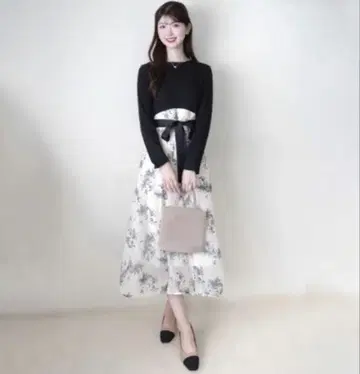 시마무라 여성용 플라워 스커트 도킹 원피스 (카도와키 레이나)