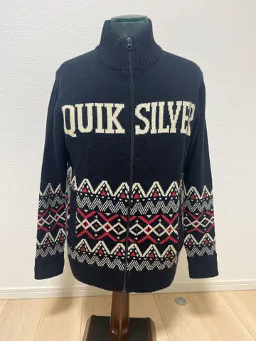 퀵실버 Quicksilver 풀 집업 니트 가디건 M 사이즈