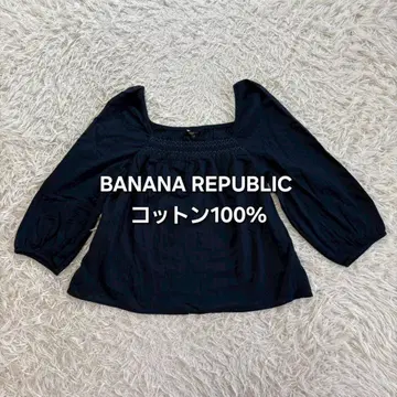 BANANA REPUBLIC 프론트 개더 블라우스 7부 소매 상의