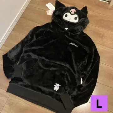 새상품 산리오 캐릭터즈 쿠로미 코스프레 후드티 L 블랙